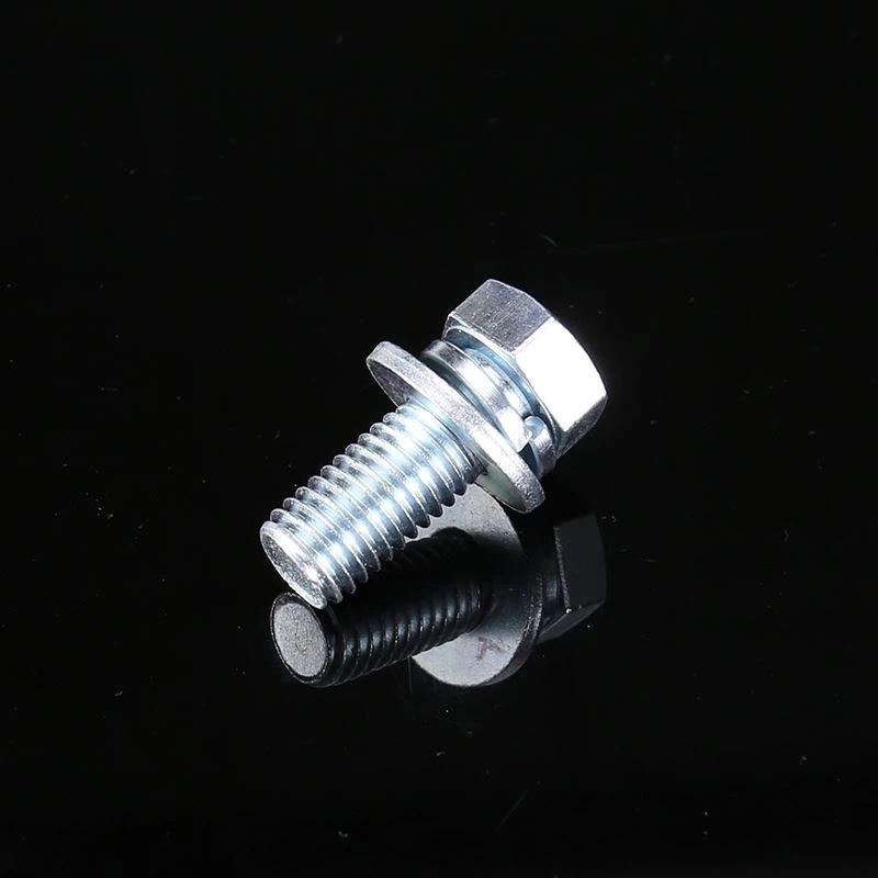 Šesťhranná hlava s plochou podložkou a pružinovou podložkou